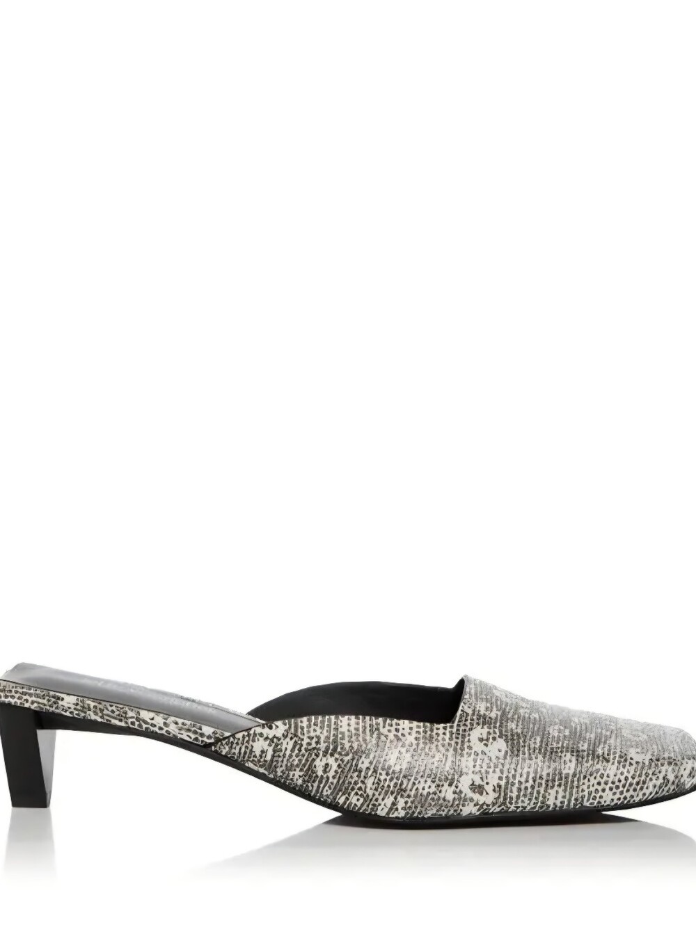 Jeffrey Campbell Black and White Square-Toe Mule Slides